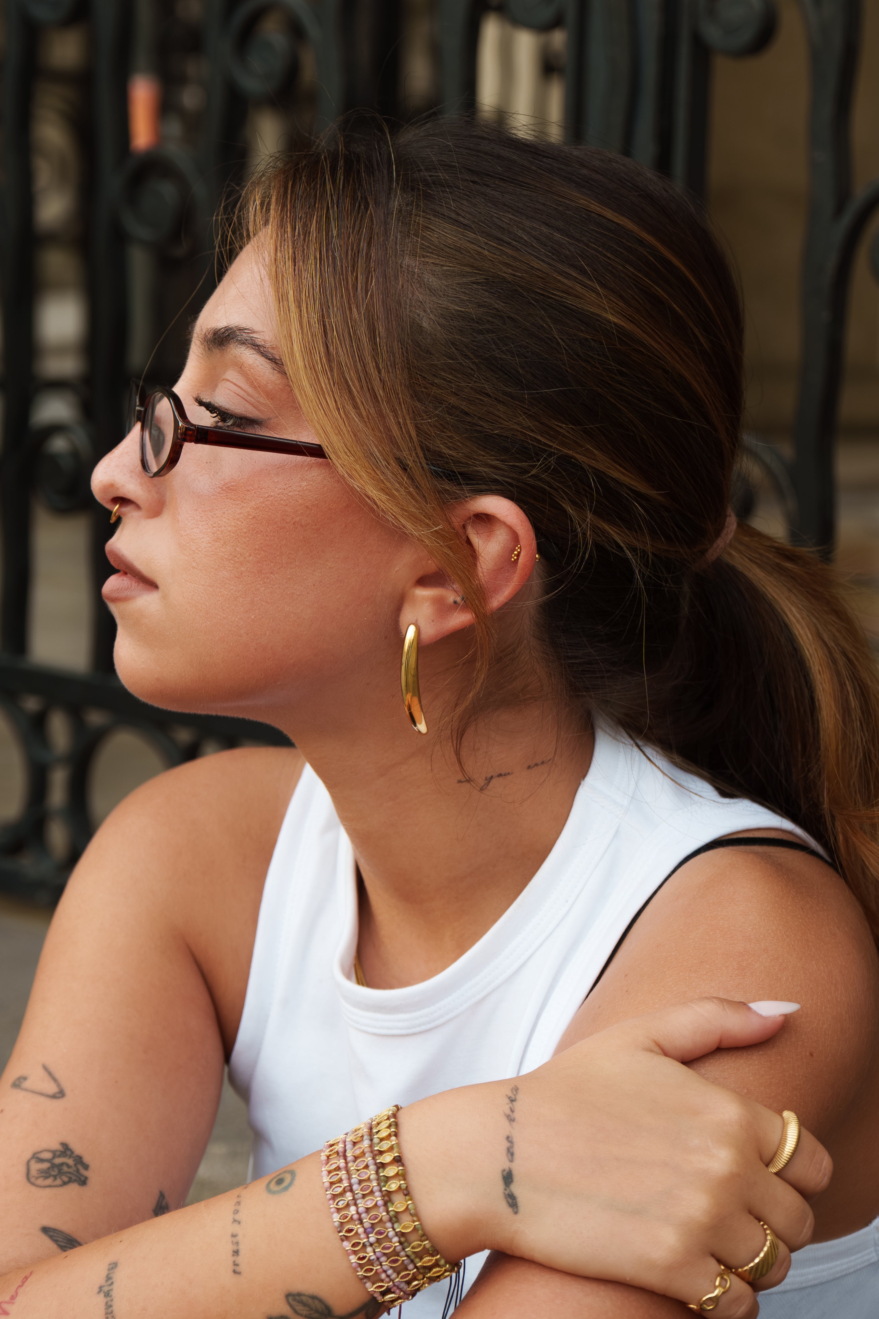 GOLD DROP EARRING