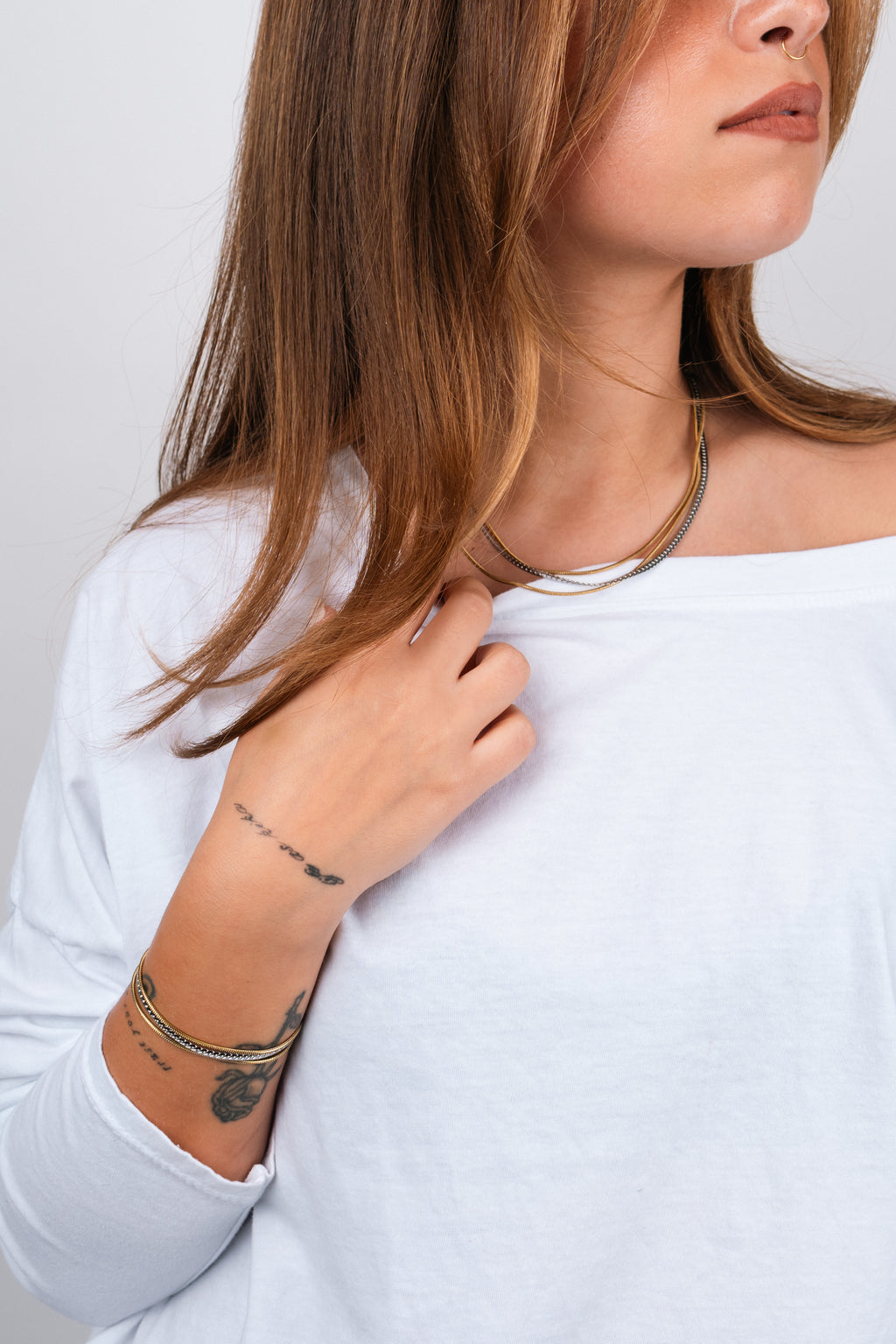 COMBINED NECKLACE (MIX METALS)