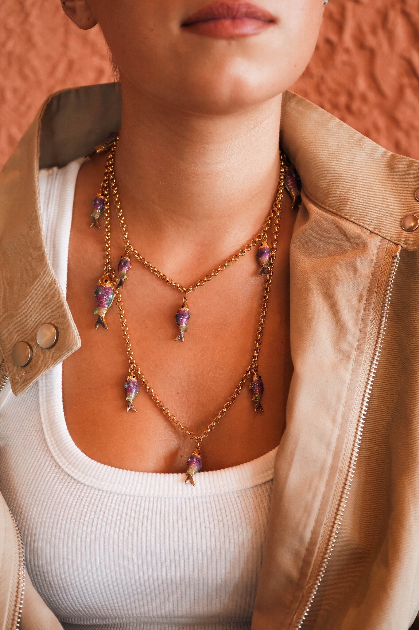 PURPLE FISH NECKLACE