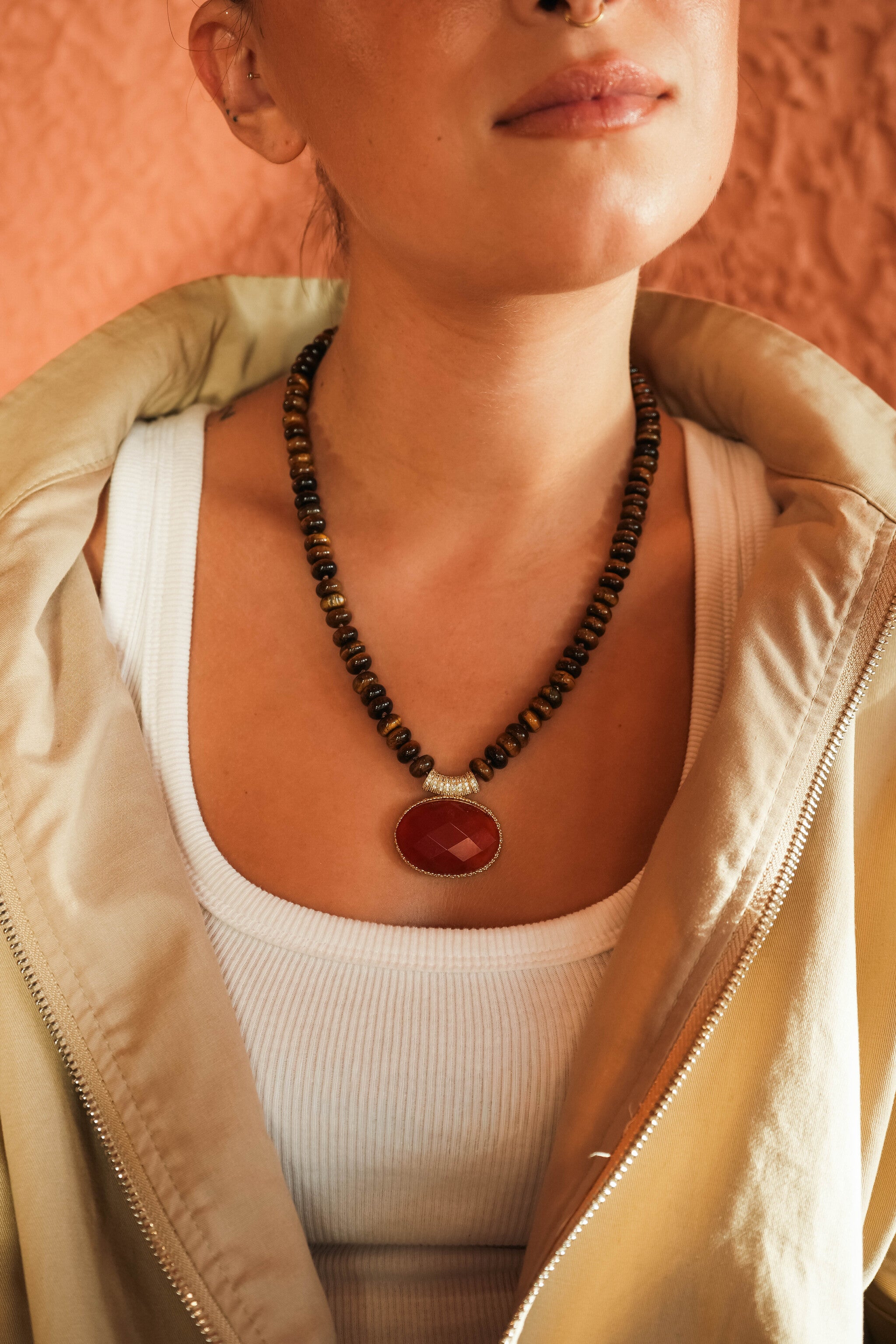 BASE NECKLACE TIGER EYE