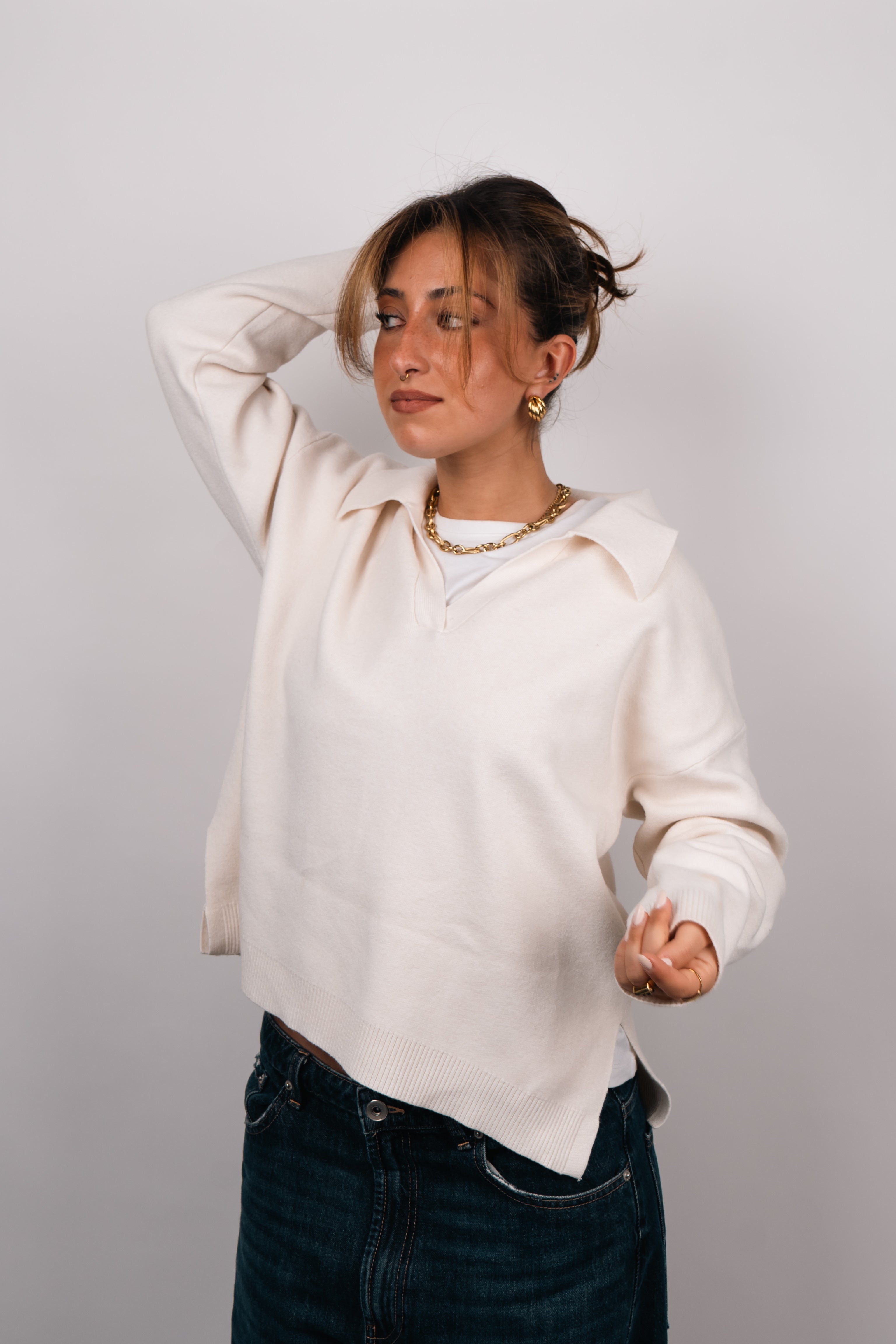 KNIT POLO (OFF WHITE)