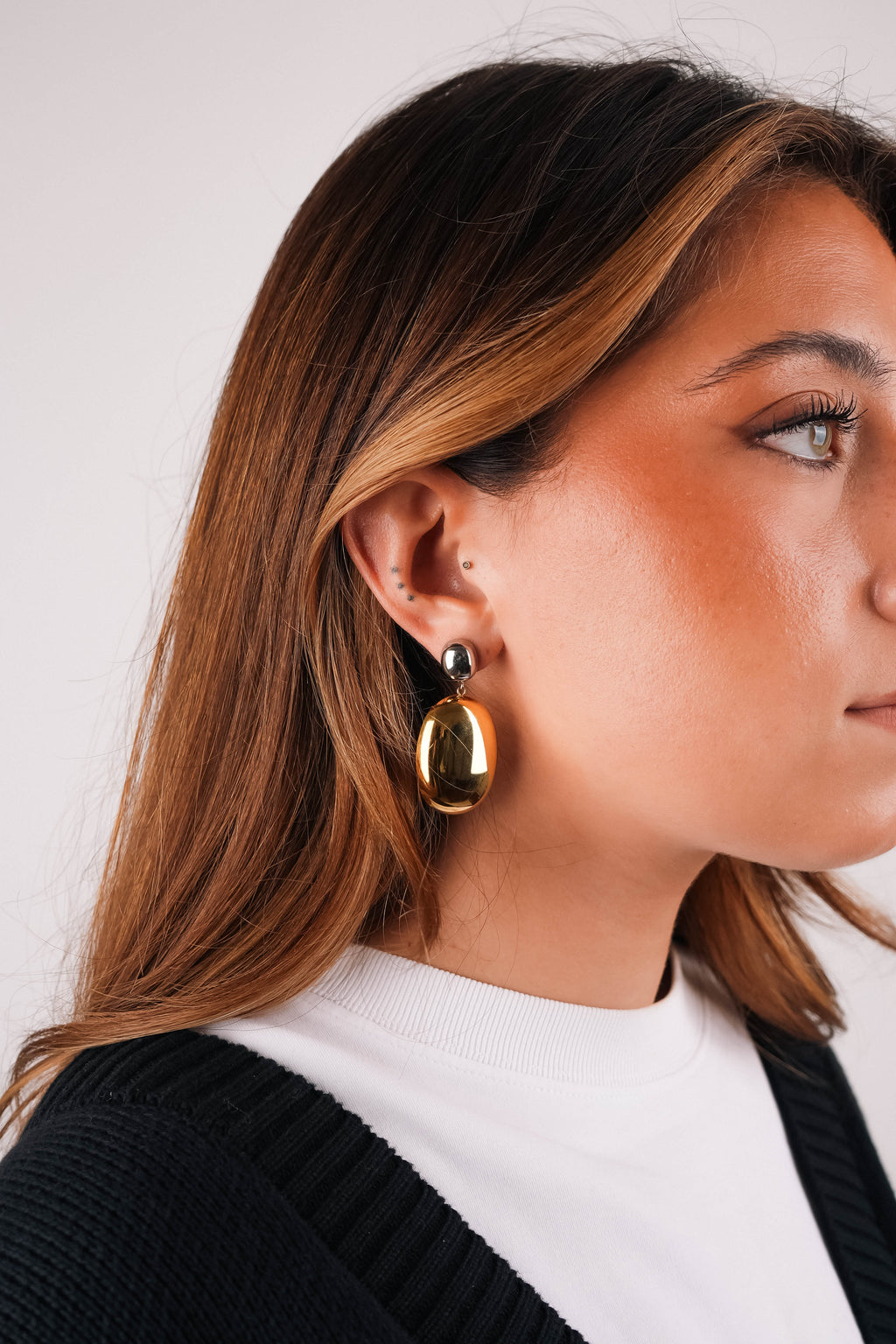 TWO TONE EARRINGS