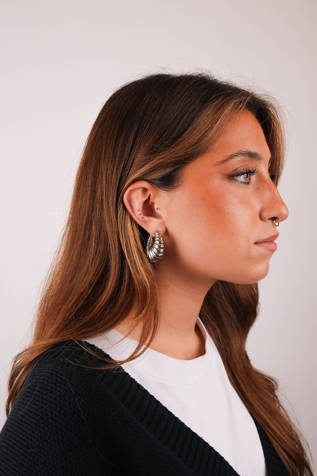 SILVER BAGGY EARRING